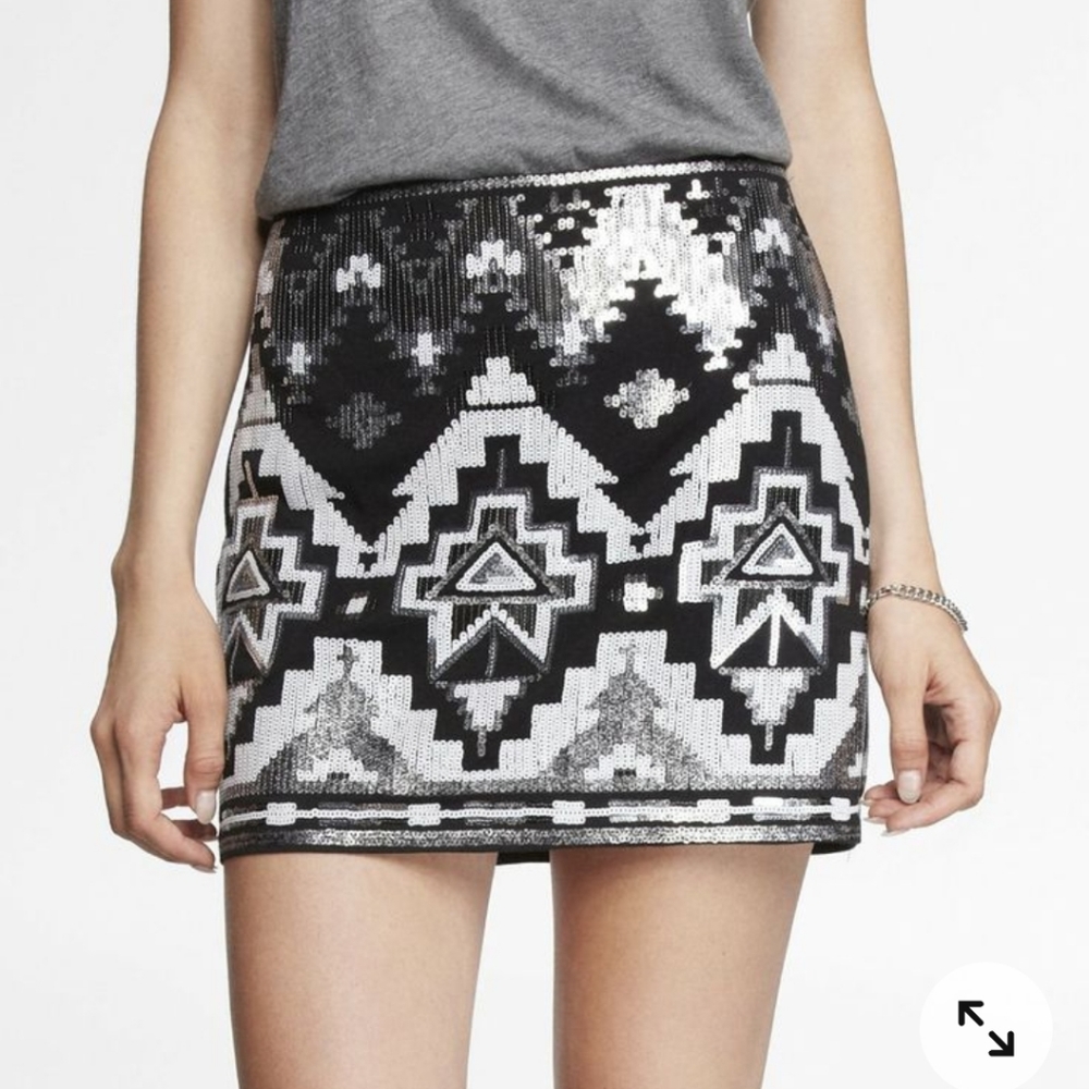 Express Aztec skirt sequin size small